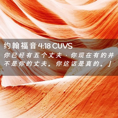 Picture 02 - 约 翰 福 音 4:18 CUVS - 你 已 经 有 五 个 丈 夫 ， 你 现 在 - Bible Verse Picture