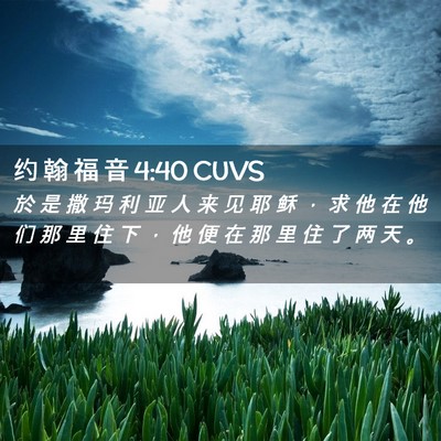 Picture 02 - 约 翰 福 音 4:40 CUVS - 於 是 撒 玛 利 亚 人 来 见 耶 稣 ， - Bible Verse Picture