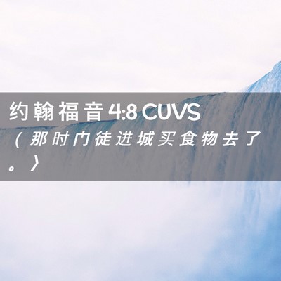 Picture 02 - 约 翰 福 音 4:8 CUVS - （ 那 时 门 徒 进 城 买 食 物 去 了 - Bible Verse Picture