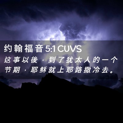 Picture 02 - 约 翰 福 音 5:1 CUVS - 这 事 以 後 ， 到 了 犹 太 人 的 一 - Bible Verse Picture