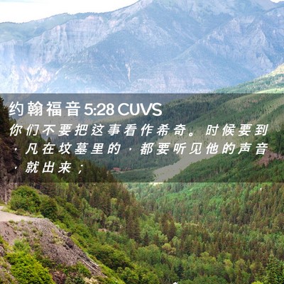 Picture 02 - 约 翰 福 音 5:28 CUVS - 你 们 不 要 把 这 事 看 作 希 奇 。 - Bible Verse Picture