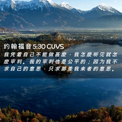 Picture 02 - 约 翰 福 音 5:30 CUVS - 我 凭 着 自 己 不 能 做 甚 麽 ， 我 - Bible Verse Picture