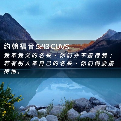 Picture 02 - 约 翰 福 音 5:43 CUVS - 我 奉 我 父 的 名 来 ， 你 们 并 不 - Bible Verse Picture