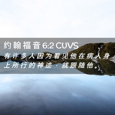 Picture 02 - 约 翰 福 音 6:2 CUVS - 有 许 多 人 因 为 看 见 他 在 病 人 - Bible Verse Picture