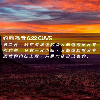 Picture 02 - 约 翰 福 音 6:22 CUVS - 第 二 日 ， 站 在 海 那 边 的 众 人 - Bible Verse Picture