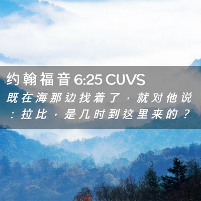 Picture 02 - 约 翰 福 音 6:25 CUVS - 既 在 海 那 边 找 着 了 ， 就 对 他 - Bible Verse Picture