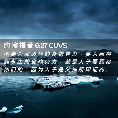 Picture 02 - 约 翰 福 音 6:27 CUVS - 不 要 为 那 必 坏 的 食 物 劳 力 ， - Bible Verse Picture