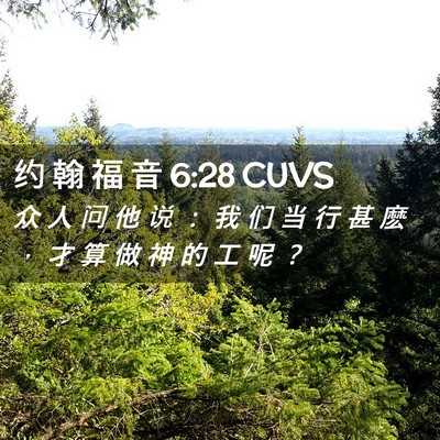 Picture 02 - 约 翰 福 音 6:28 CUVS - 众 人 问 他 说 ： 我 们 当 行 甚 麽 - Bible Verse Picture