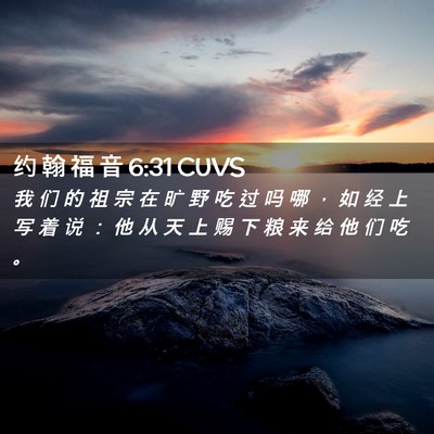 Picture 02 - 约 翰 福 音 6:31 CUVS - 我 们 的 祖 宗 在 旷 野 吃 过 吗 哪 - Bible Verse Picture