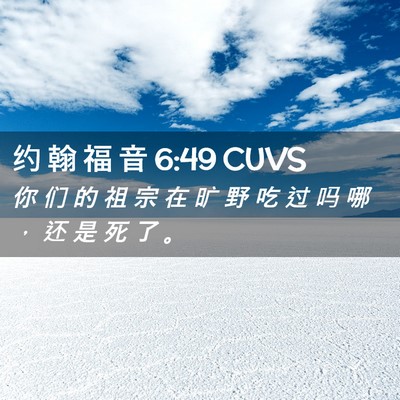 Picture 02 - 约 翰 福 音 6:49 CUVS - 你 们 的 祖 宗 在 旷 野 吃 过 吗 哪 - Bible Verse Picture