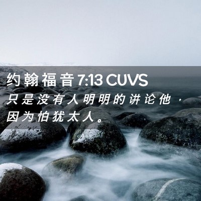 Picture 02 - 约 翰 福 音 7:13 CUVS - 只 是 没 有 人 明 明 的 讲 论 他 ， - Bible Verse Picture