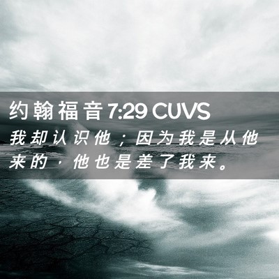 Picture 02 - 约 翰 福 音 7:29 CUVS - 我 却 认 识 他 ； 因 为 我 是 从 他 - Bible Verse Picture