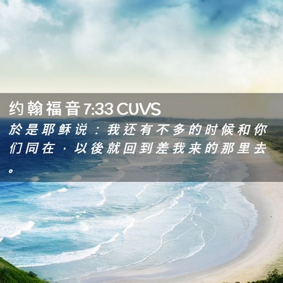 Picture 02 - 约 翰 福 音 7:33 CUVS - 於 是 耶 稣 说 ： 我 还 有 不 多 的 - Bible Verse Picture