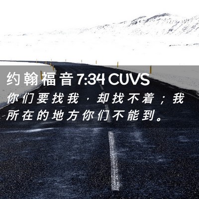 Picture 02 - 约 翰 福 音 7:34 CUVS - 你 们 要 找 我 ， 却 找 不 着 ； 我 - Bible Verse Picture