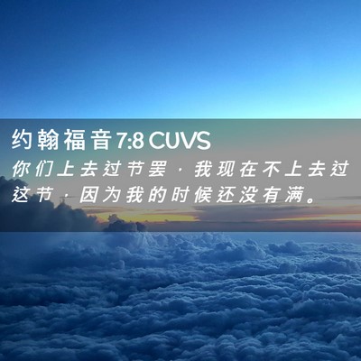 Picture 02 - 约 翰 福 音 7:8 CUVS - 你 们 上 去 过 节 罢 ， 我 现 在 不 - Bible Verse Picture