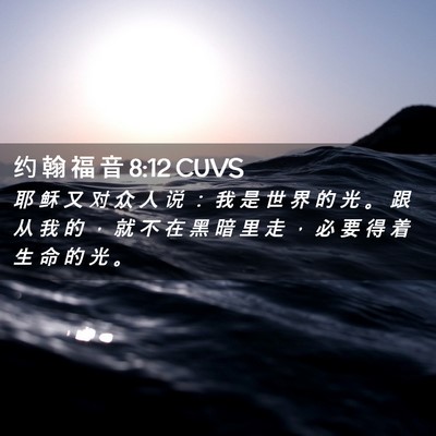 Picture 02 - 约 翰 福 音 8:12 CUVS - 耶 稣 又 对 众 人 说 ： 我 是 世 界 - Bible Verse Picture