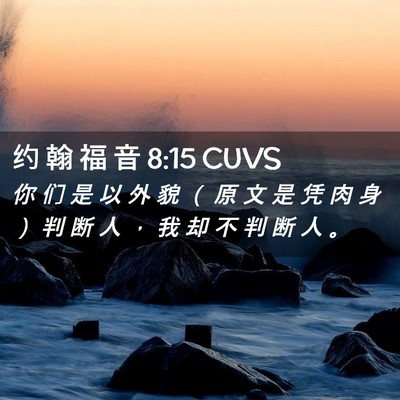 Picture 02 - 约 翰 福 音 8:15 CUVS - 你 们 是 以 外 貌 （ 原 文 是 凭 肉 - Bible Verse Picture