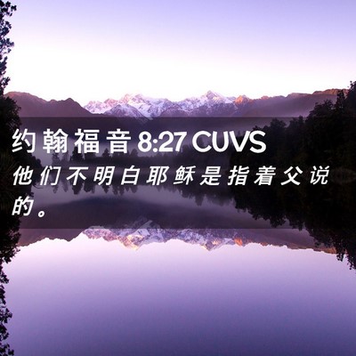 Picture 02 - 约 翰 福 音 8:27 CUVS - 他 们 不 明 白 耶 稣 是 指 着 父 说 - Bible Verse Picture
