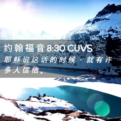 Picture 02 - 约 翰 福 音 8:30 CUVS - 耶 稣 说 这 话 的 时 候 ， 就 有 许 - Bible Verse Picture