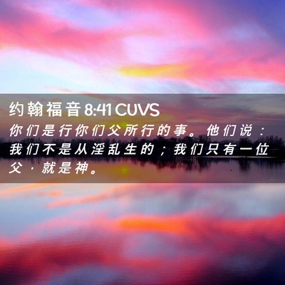 Picture 02 - 约 翰 福 音 8:41 CUVS - 你 们 是 行 你 们 父 所 行 的 事 。 - Bible Verse Picture
