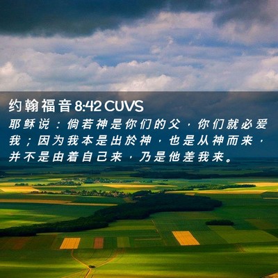 Picture 02 - 约 翰 福 音 8:42 CUVS - 耶 稣 说 ： 倘 若 神 是 你 们 的 父 - Bible Verse Picture