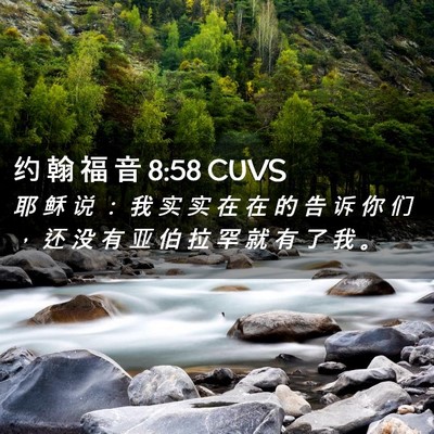 Picture 02 - 约 翰 福 音 8:58 CUVS - 耶 稣 说 ： 我 实 实 在 在 的 告 诉 - Bible Verse Picture