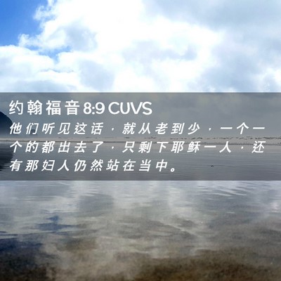 Picture 02 - 约 翰 福 音 8:9 CUVS - 他 们 听 见 这 话 ， 就 从 老 到 少 - Bible Verse Picture