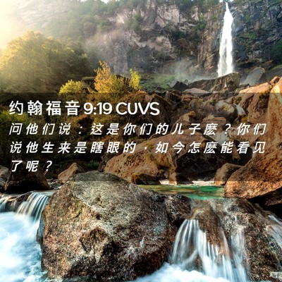 Picture 02 - 约 翰 福 音 9:19 CUVS - 问 他 们 说 ： 这 是 你 们 的 儿 子 - Bible Verse Picture
