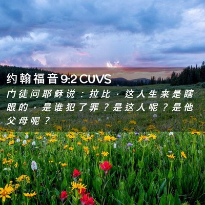 Picture 02 - 约 翰 福 音 9:2 CUVS - 门 徒 问 耶 稣 说 ： 拉 比 ， 这 人 - Bible Verse Picture