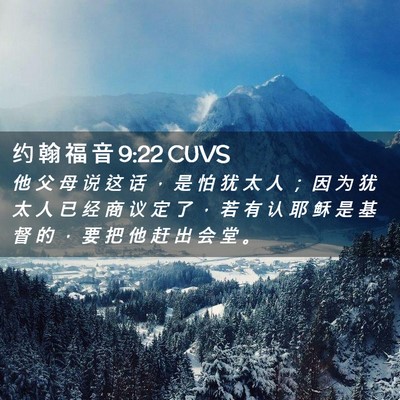 Picture 02 - 约 翰 福 音 9:22 CUVS - 他 父 母 说 这 话 ， 是 怕 犹 太 人 - Bible Verse Picture
