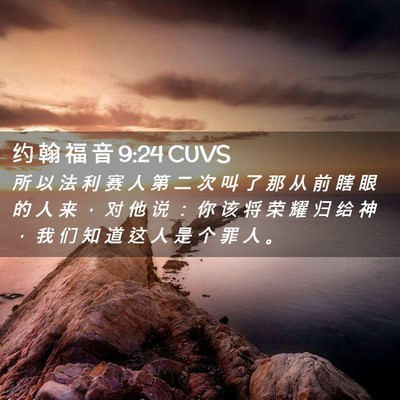 Picture 02 - 约 翰 福 音 9:24 CUVS - 所 以 法 利 赛 人 第 二 次 叫 了 那 - Bible Verse Picture
