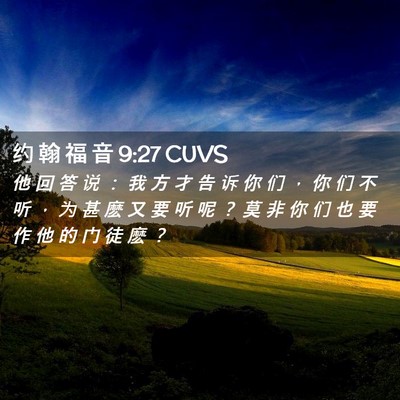 Picture 02 - 约 翰 福 音 9:27 CUVS - 他 回 答 说 ： 我 方 才 告 诉 你 们 - Bible Verse Picture