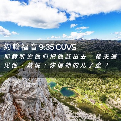 Picture 02 - 约 翰 福 音 9:35 CUVS - 耶 稣 听 说 他 们 把 他 赶 出 去 ， - Bible Verse Picture