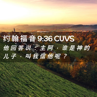 Picture 02 - 约 翰 福 音 9:36 CUVS - 他 回 答 说 ： 主 阿 ， 谁 是 神 的 - Bible Verse Picture