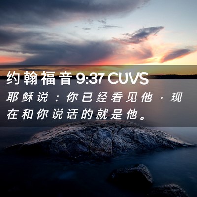 Picture 02 - 约 翰 福 音 9:37 CUVS - 耶 稣 说 ： 你 已 经 看 见 他 ， 现 - Bible Verse Picture