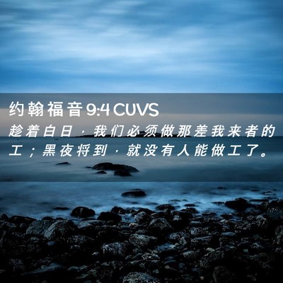 Picture 02 - 约 翰 福 音 9:4 CUVS - 趁 着 白 日 ， 我 们 必 须 做 那 差 - Bible Verse Picture