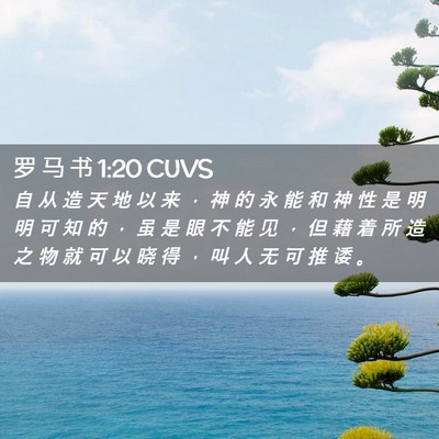 Picture 02 - 罗 马 书 1:20 CUVS - 自 从 造 天 地 以 来 ， 神 的 永 能 - Bible Verse Picture