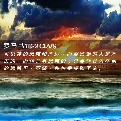 Picture 02 - 罗 马 书 11:22 CUVS - 可 见 神 的 恩 慈 和 严 厉 ， 向 那 - Bible Verse Picture