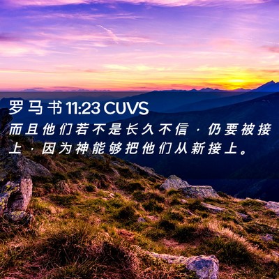 Picture 02 - 罗 马 书 11:23 CUVS - 而 且 他 们 若 不 是 长 久 不 信 ， - Bible Verse Picture