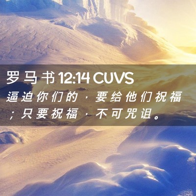 Picture 02 - 罗 马 书 12:14 CUVS - 逼 迫 你 们 的 ， 要 给 他 们 祝 福 - Bible Verse Picture