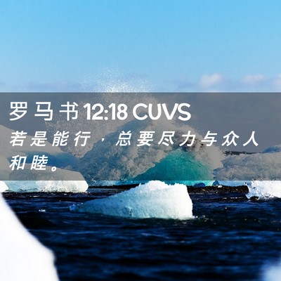 Picture 02 - 罗 马 书 12:18 CUVS - 若 是 能 行 ， 总 要 尽 力 与 众 人 - Bible Verse Picture