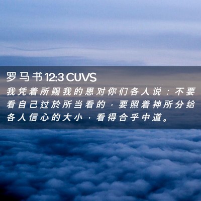 Picture 02 - 罗 马 书 12:3 CUVS - 我 凭 着 所 赐 我 的 恩 对 你 们 各 - Bible Verse Picture