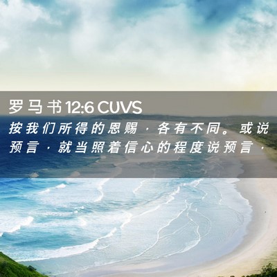 Picture 02 - 罗 马 书 12:6 CUVS - 按 我 们 所 得 的 恩 赐 ， 各 有 不 - Bible Verse Picture