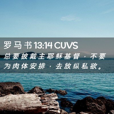 Picture 02 - 罗 马 书 13:14 CUVS - 总 要 披 戴 主 耶 稣 基 督 ， 不 要 - Bible Verse Picture
