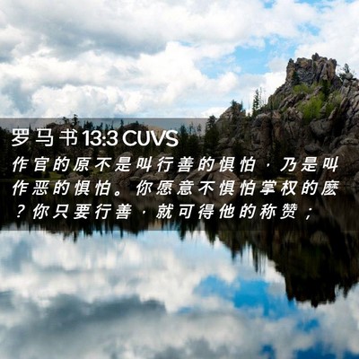Picture 02 - 罗 马 书 13:3 CUVS - 作 官 的 原 不 是 叫 行 善 的 惧 怕 - Bible Verse Picture