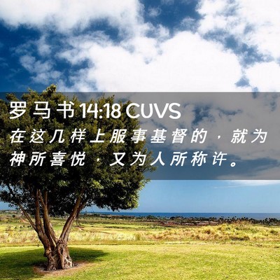 Picture 02 - 罗 马 书 14:18 CUVS - 在 这 几 样 上 服 事 基 督 的 ， 就 - Bible Verse Picture
