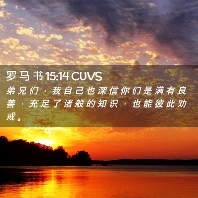 Picture 02 - 罗 马 书 15:14 CUVS - 弟 兄 们 ， 我 自 己 也 深 信 你 们 - Bible Verse Picture