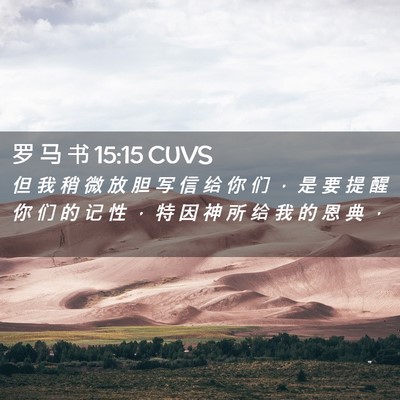 Picture 02 - 罗 马 书 15:15 CUVS - 但 我 稍 微 放 胆 写 信 给 你 们 ， - Bible Verse Picture