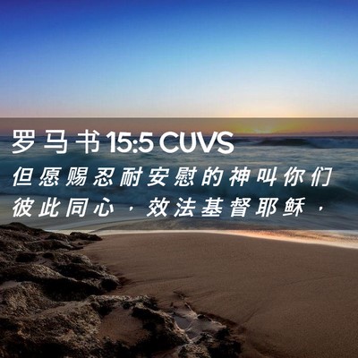 Picture 02 - 罗 马 书 15:5 CUVS - 但 愿 赐 忍 耐 安 慰 的 神 叫 你 们 - Bible Verse Picture