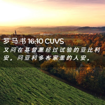 Picture 02 - 罗 马 书 16:10 CUVS - 又 问 在 基 督 里 经 过 试 验 的 亚 - Bible Verse Picture